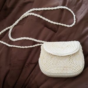 Vintage pearl wedding purse